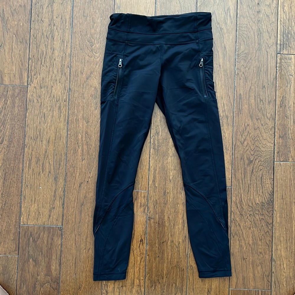Lululemon Black Leggings Two Front Zipper Pockets